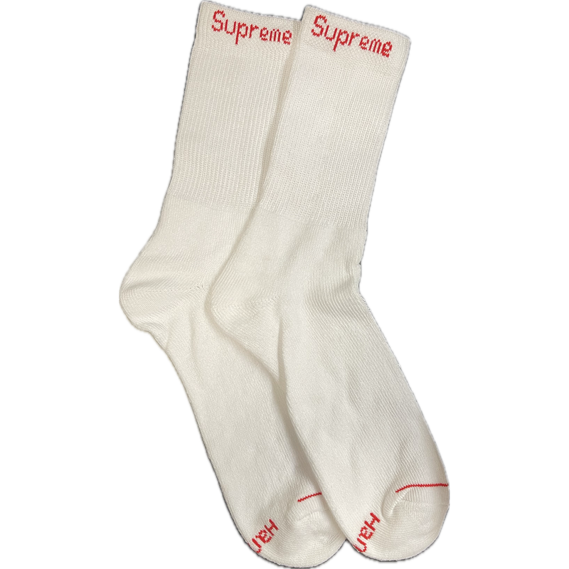 Supreme Hanes Crew Socks "White"