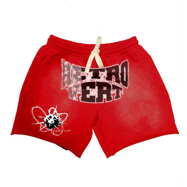 Retrovert Sun Faded Chain Shorts “Red”