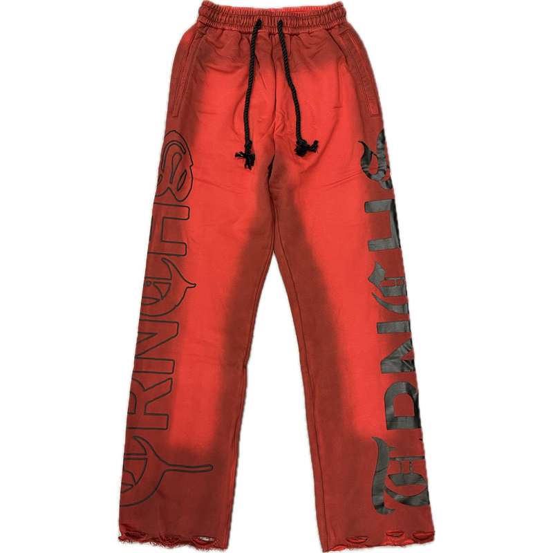 TRNCHS Script Sweatpants "Crimson Red"