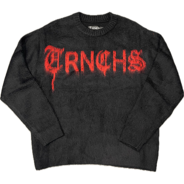 TRNCHS Mohair L/S Sweater "Black/Red"