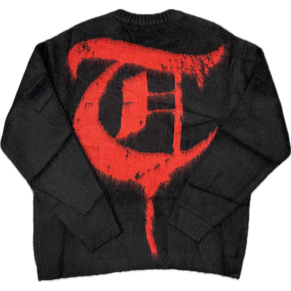 TRNCHS Mohair L/S Sweater "Black/Red"