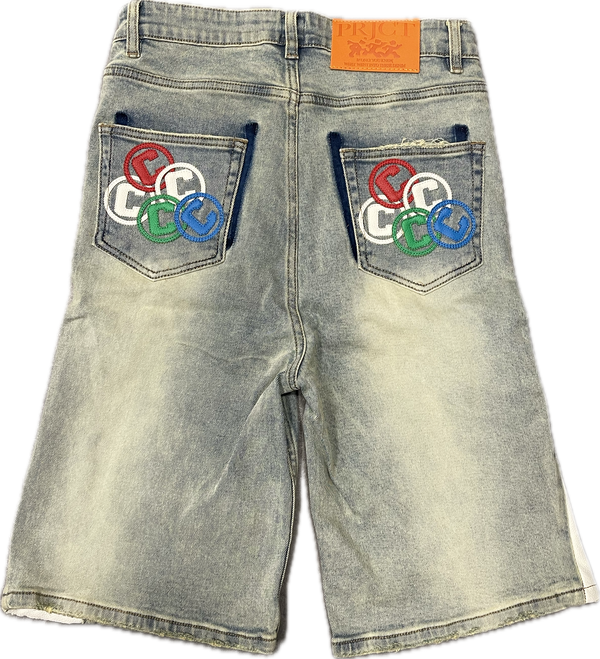 Project Capri Multi Color Denim Shorts