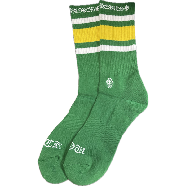 Chrome Hearts Striped Socks “Green/Yellow”