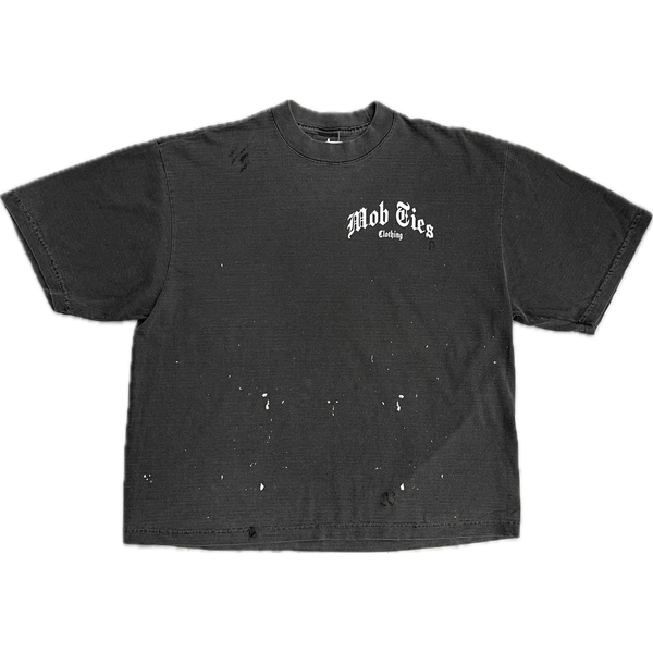 Mobties Distressed Splatter Tee “Grey”