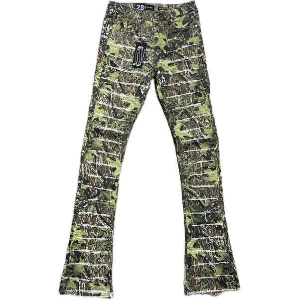 Waimea Sliced Stacked Jeans “Green Camo”