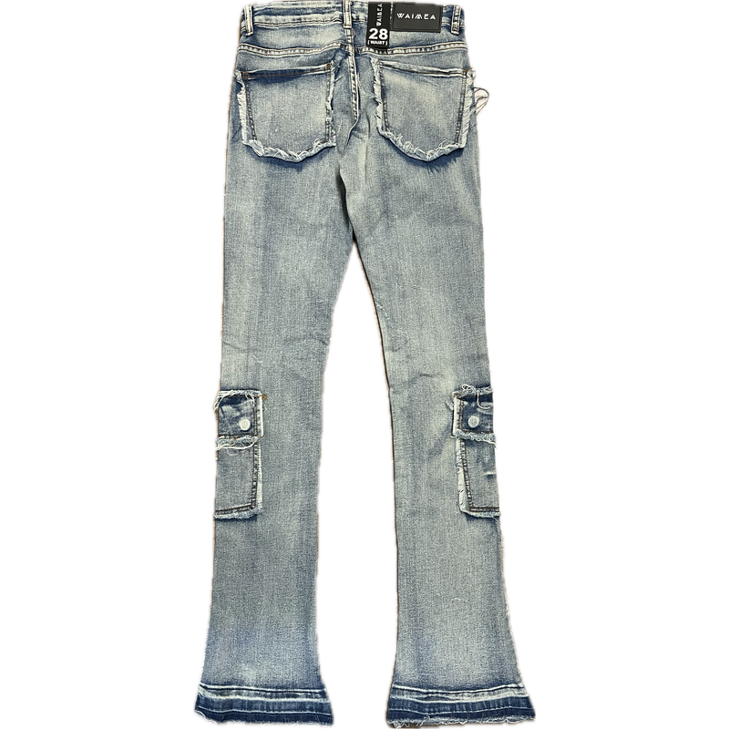 Waimea Cargo Stacked Jeans “Blue Wash”