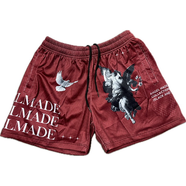 AngelMade x Panhandle Kicks Mesh Shorts "Maroon"