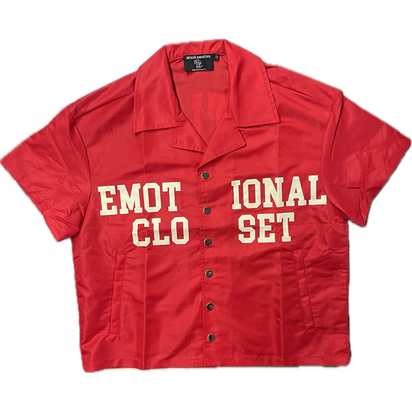 Mixed Emotion Button Up Tee "Red"