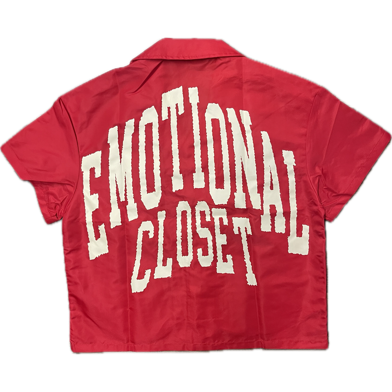 Mixed Emotion Button Up Tee "Red"