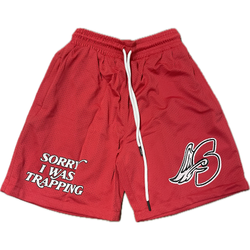 Sorry I Was Trappin Logo Shorts "Red"