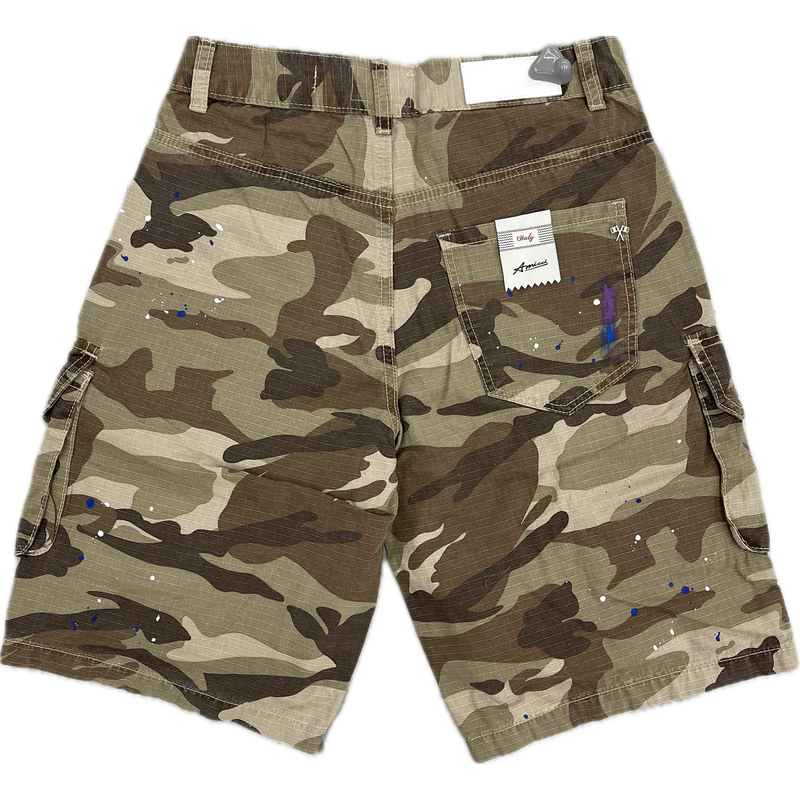 AMICCI Flavio Camo Cargo Shorts "Beige”