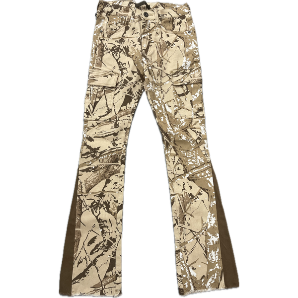 KDNK Sand Camo Skinny Flare Pants