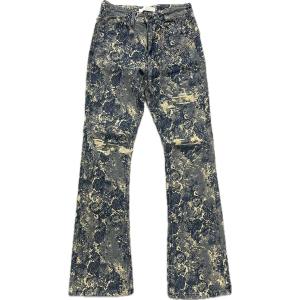 KDNK Vintage Tapestry Slim Flare Jeans “Blue”