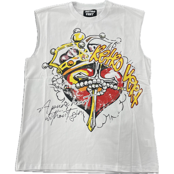 Retrovert Heart Cross Sleeveless Tee