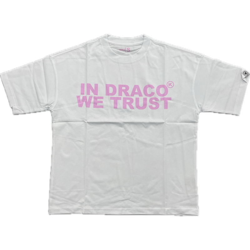 In Draco We Trust Tee “White/Pink”