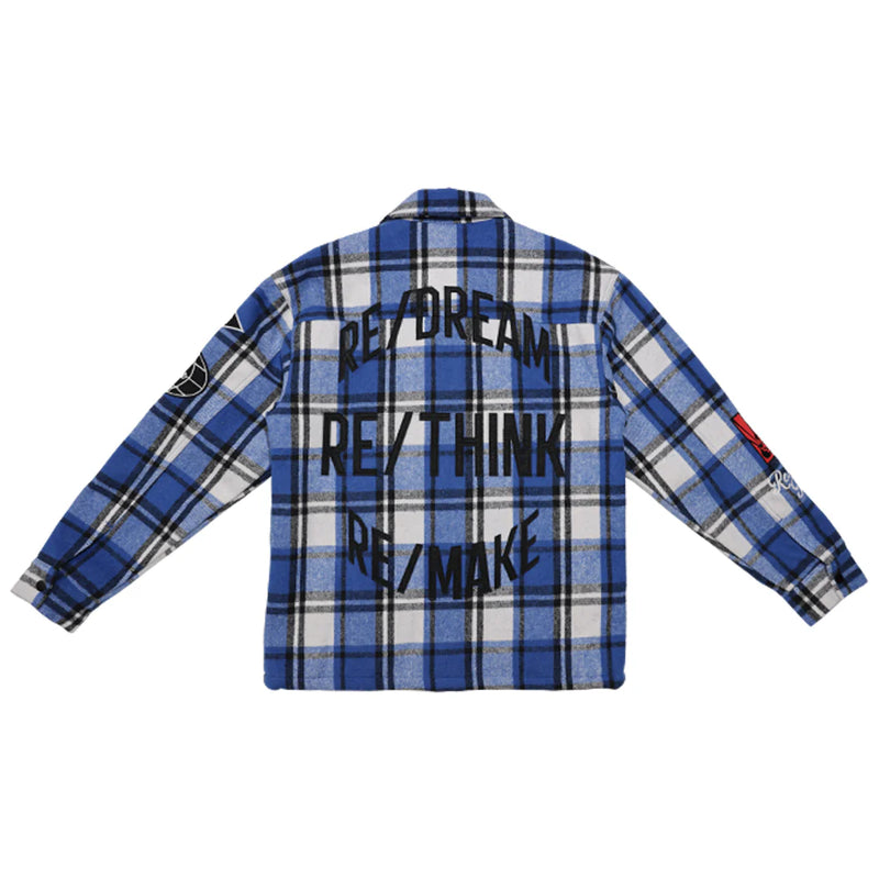 First Row Button Up Flannel "Blue"