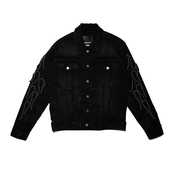 First Row Button Up Denim Jacket "Black"