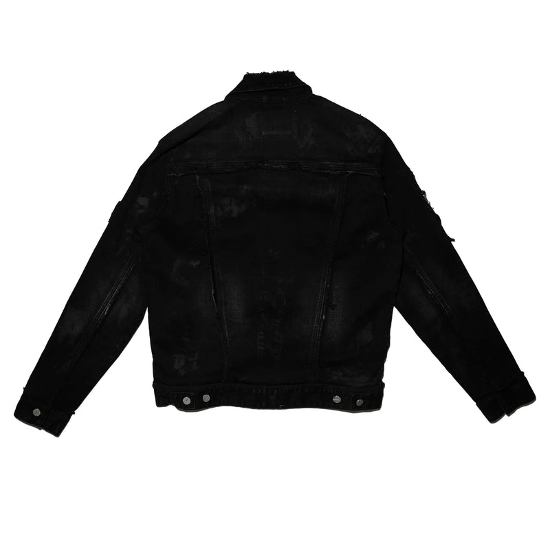 First Row Button Up Denim Jacket "Black"