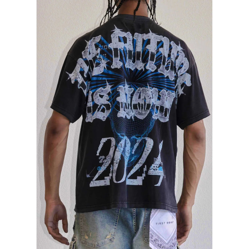 First Row 2024 Tee "Black/Blue"