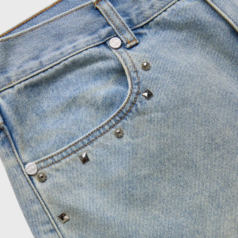 Homme Femme Studded Denim Shorts “Blue Wash”