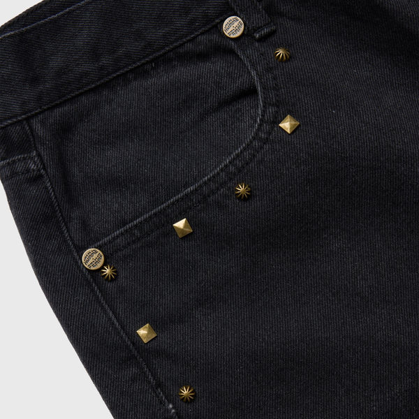 Homme Femme Studded Denim Shorts “Black Wash”