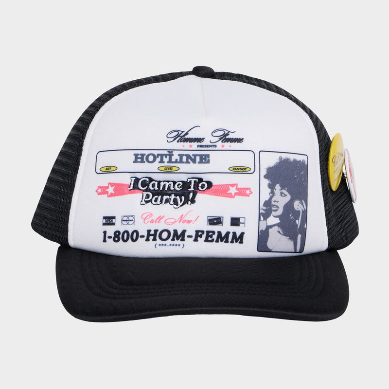 Homme Femme Call Now Trucker Hat “Black/White”