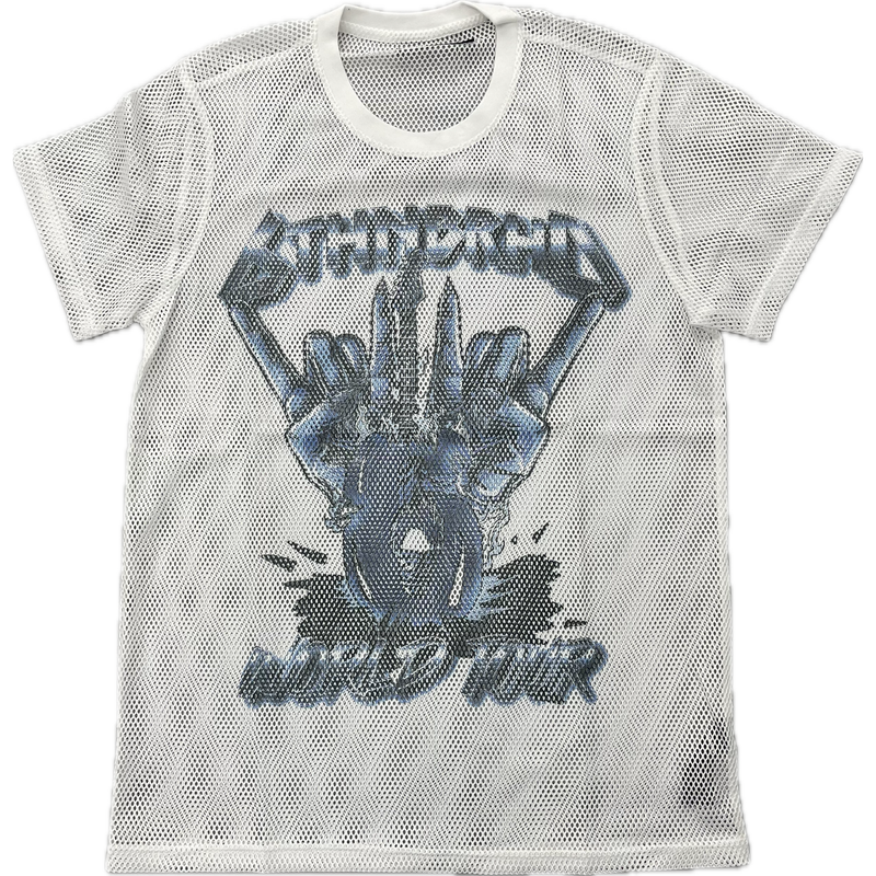 6TH NBRHD Hard Rock Mesh Tee “White”