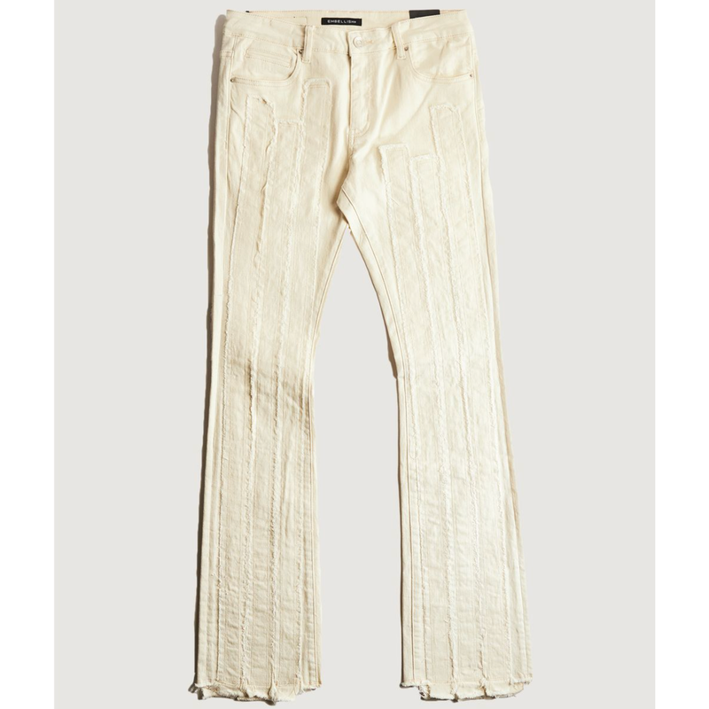 Embellish Ursus Paneled Stacked Jeans “Cream”