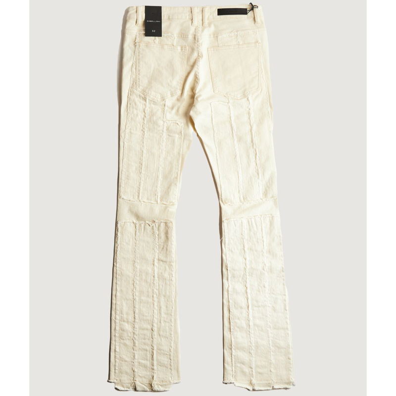 Embellish Ursus Paneled Stacked Jeans “Cream”