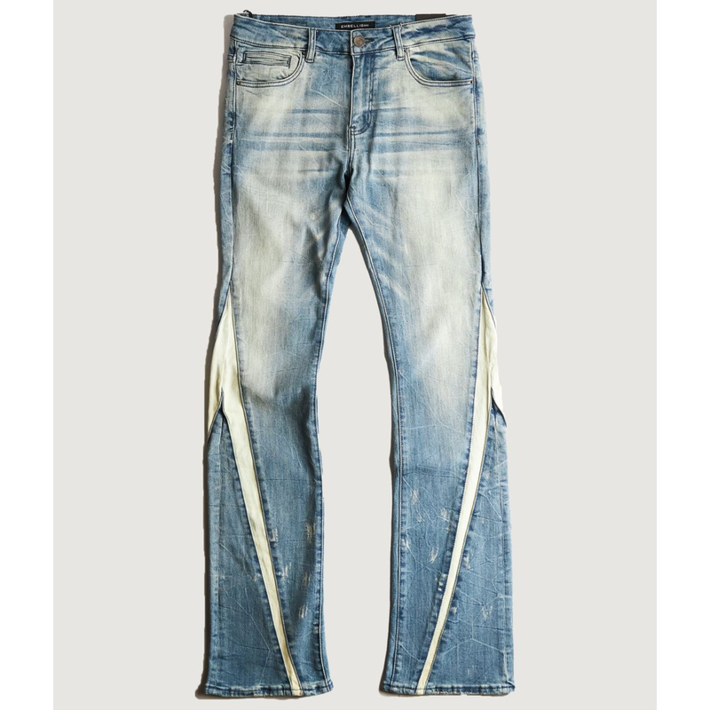 Embellish Randall Striped Stacked Jeans “Vintage Blue”