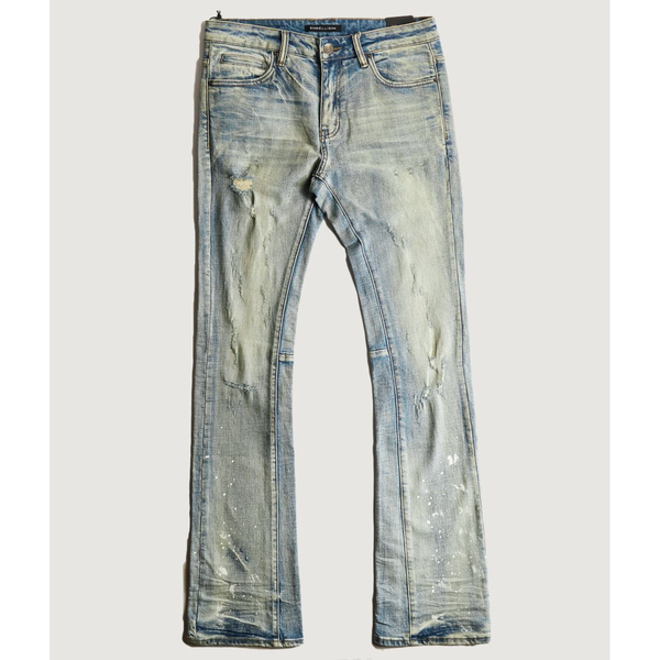 Embellish Painted Stacked Jeans “Stone Wash”