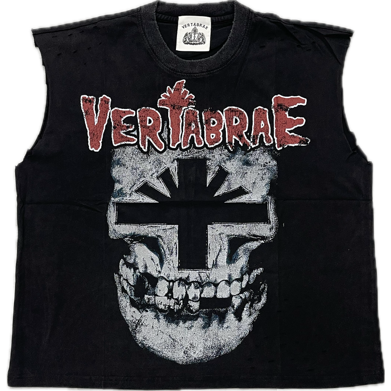 Vertabrae Distressed Fever Sleeveless Tee