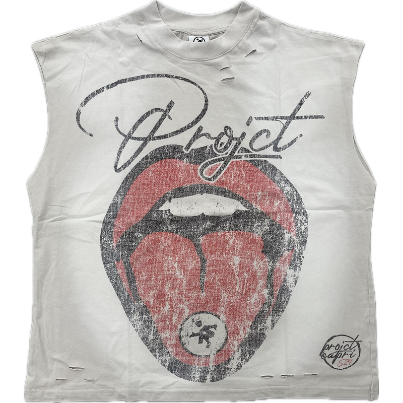 Project Capri Rockstar Distressed Cut Tee