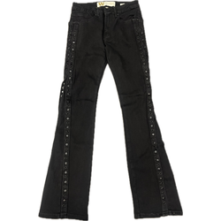 Waimea Studded Flare Jeans "Jet Black"