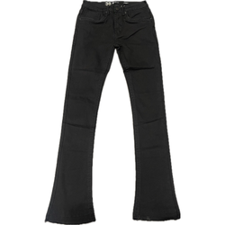 Waimea Stitched Stacked Jeans "Jet Black"