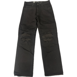 Waimea Distressed Knee Baggy Jeans "Jet Black"