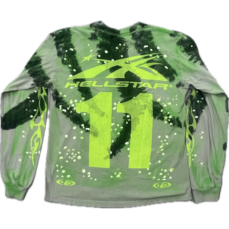 Hellstar Tye-Dye Moto L/S Tee “Slime Green”