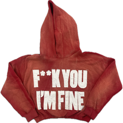 Fine Britches F**K YOU Cropped Hoodie " Candy Cane Red"