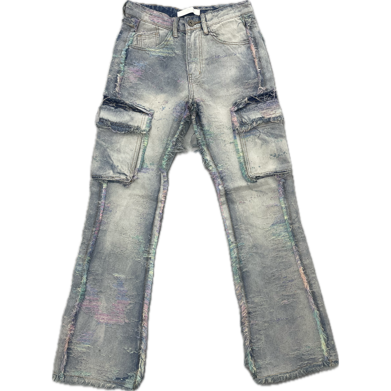 KDNK Raw Edge Slim Flare Jeans "Tarte"