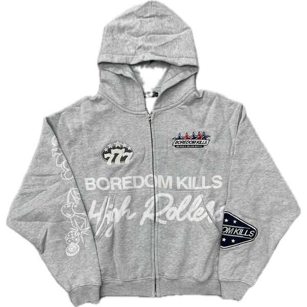 Boredom Kills Highroller Zip Hoodie “Grey”