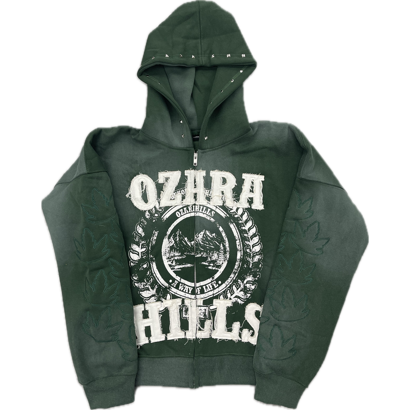 Ozara Hills Zip Hoodie “Green”