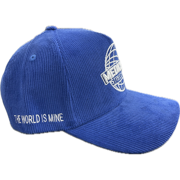 Medicated Streetwear Corduroy Snapback Hat “Blue”