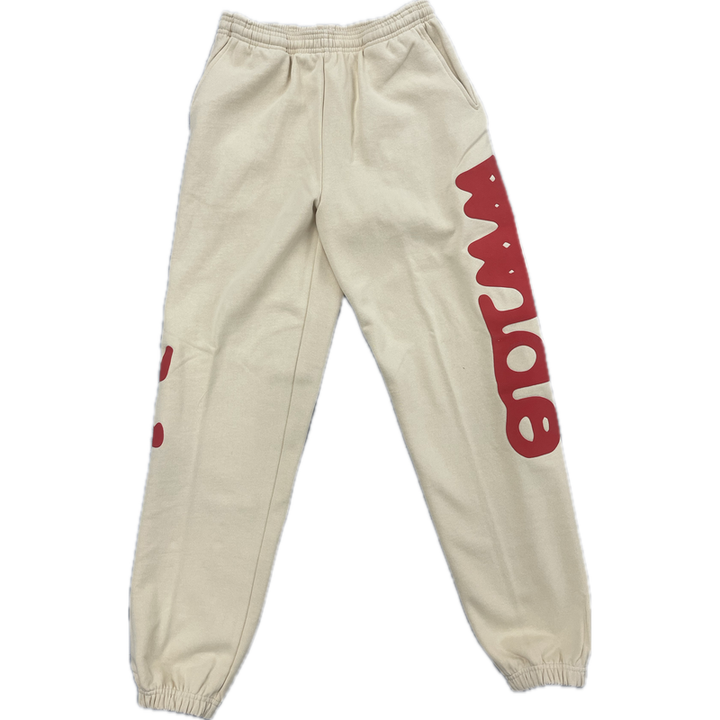 Sp5der Beluga Sweatpants “Cream/Red”