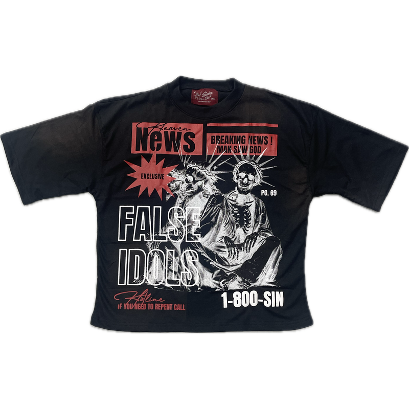 Heaven Sin False Idols Cropped Tee “Black”