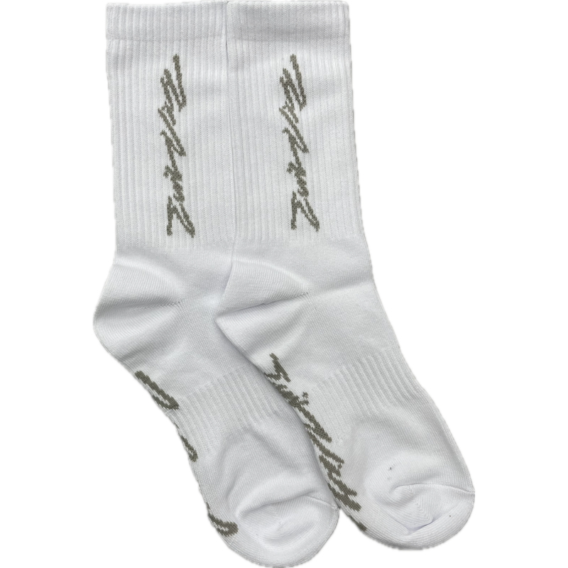 Evil Vice Script Socks "White"