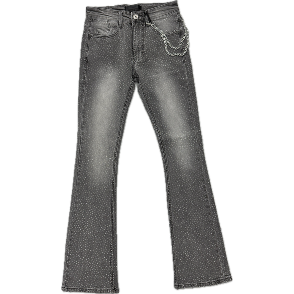 KDNK Bling Skinny Flare Jeans “Grey”