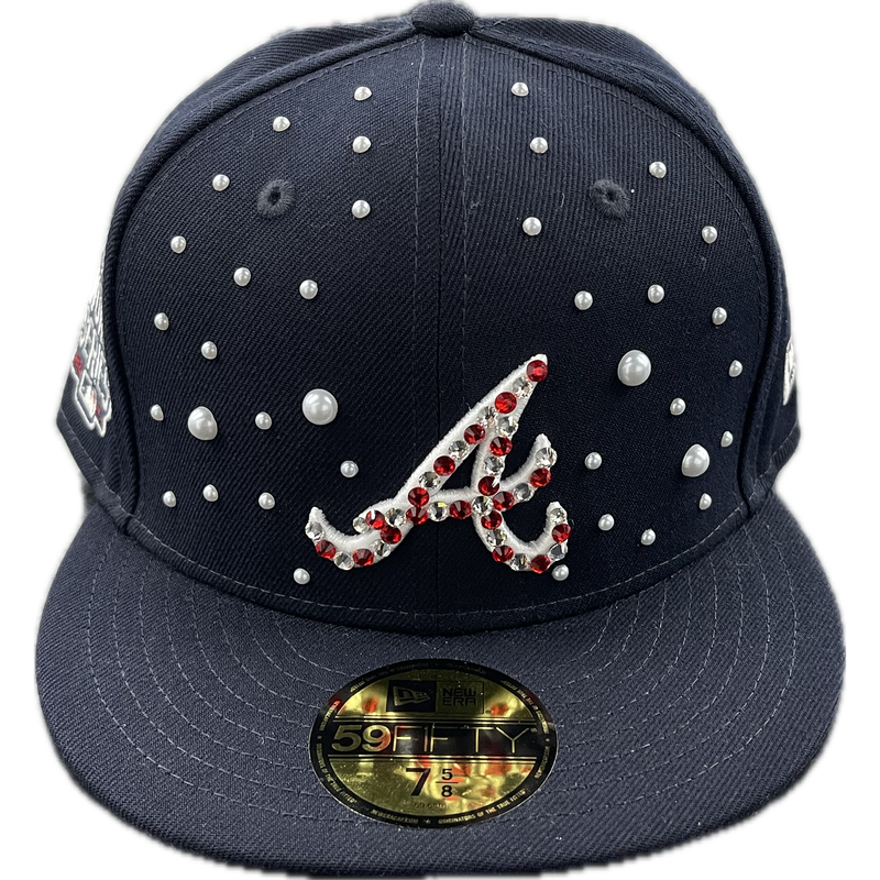 Not An Influencer Atlanta Fitted Hat “Navy/Red”