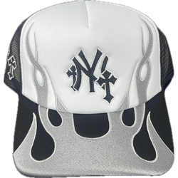 Lid Crew Flame Trucker Hat "Silver”