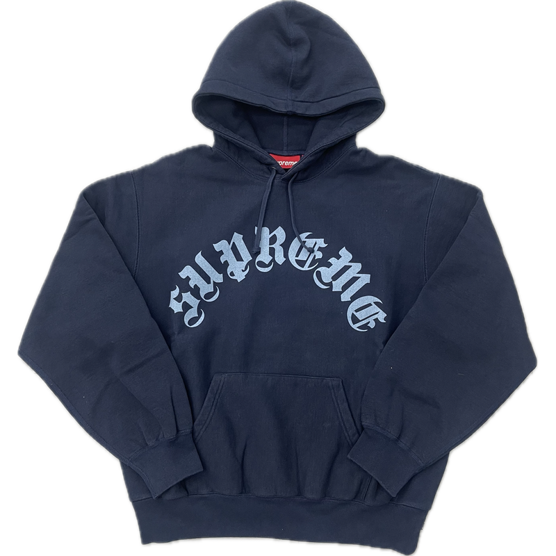 Supreme Old English Hoodie “Navy”