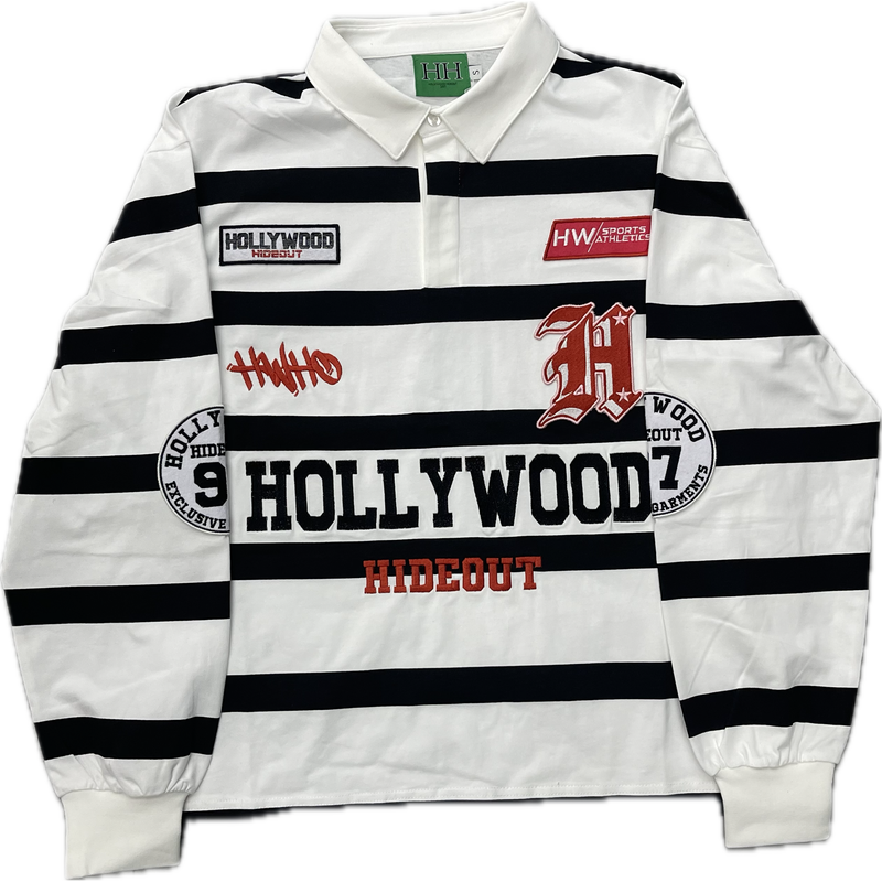 Hollywood Hideout Rugby Polo L/S Tee "White"